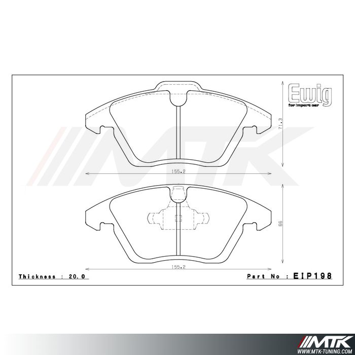 Plaquettes Endless ME20 EIP198 pour PEUGEOT 3008